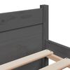 vidaXL Estrutura de cama casal 135x190 cm madeira maci&ccedil;a cinzento