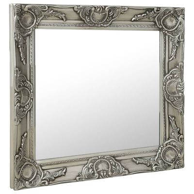 vidaXL Espelho de parede estilo barroco 50x50 cm prateado