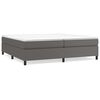 vidaXL Estrutura de cama com molas 200x200cm couro artificial cinzento