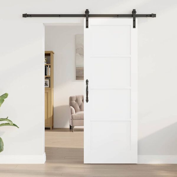 vidaXL Porta Deslizante Branco e Preto 73,5 x 198,5 cm