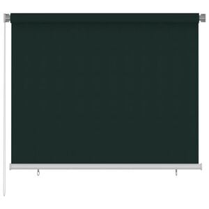 vidaXL Estore de rolo para exterior 185 cm (L) x 140 cm (A) verde-escuro HDPE