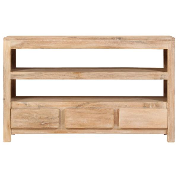 vidaXL Móvel TV madeira de acácia maciça 90x30x55 cm castanho claro