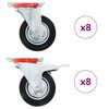 vidaXL 16 pcs rodas girat&oacute;rias 100 mm