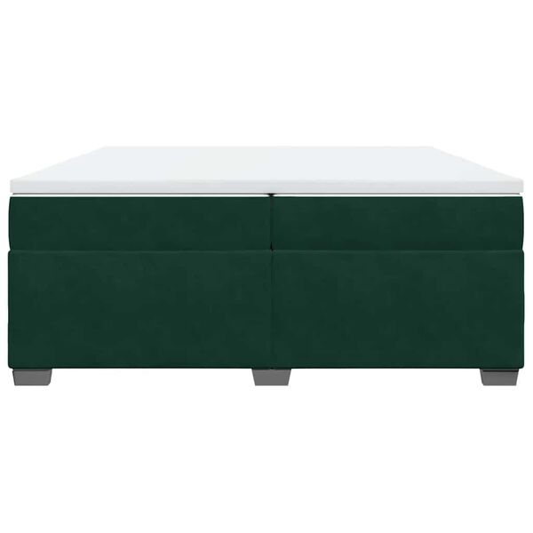 vidaXL Cama com molas/colch&atilde;o 200x200 cm veludo verde-escuro