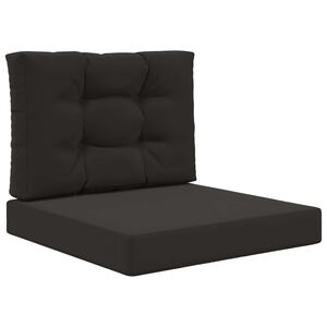 vidaXL Almofada para Sof&aacute; Externo 2 pcs Preto Poli&eacute;ster