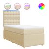 vidaXL Cama com molas/colch&atilde;o 80x200 cm tecido cor cr&egrave;me