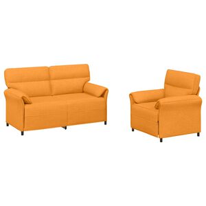 vidaXL Conjunto de Sof&aacute;s 2 unid. Amarelo Escuro Tecido