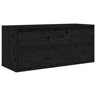 vidaXL Móveis de TV 4 pcs madeira de pinho maciça preto