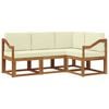 vidaXL Conjunto de Sof&aacute;s para Exterior 4 pcs Natural e Creme
