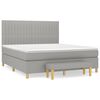 vidaXL Cama com molas/colch&atilde;o 180x200 cm tecido cinzento-claro