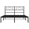 vidaXL Estrutura de cama com cabeceira 160x200 cm metal preto