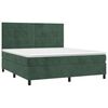 vidaXL Cama com molas/colch&atilde;o 160x200 cm veludo verde-escuro