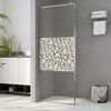 vidaXL Divis&oacute;ria de chuveiro 140x195 cm vidro ESG design pedras