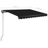 vidaXL Toldo retrátil manual com LED 350x250 cm antracite