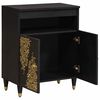 vidaXL Buffet com porta Preto 60 x 33 x 75 cm Madeira de manga maci&ccedil;a