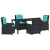 vidaXL Conjunto de Jantar para Jardim 5 unid. Preto Rattan Sint&eacute;tico