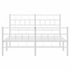 vidaXL Estrutura de cama com cabeceira e pés 140x190 cm metal branco