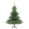 vidaXL &Aacute;rvore Natal artificial LEDs/bolas 150cm abeto caucasiano verde