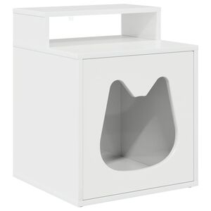 vidaXL Casa para Gatos Branco Brilhante 42,5 x 40 x 53,5 cm