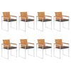 vidaXL Cadeiras de jardim 8 pcs c/ almofad&otilde;es madeira de ac&aacute;cia maci&ccedil;a