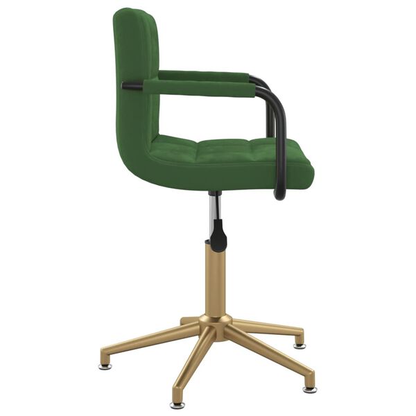 vidaXL Cadeira de jantar girat&oacute;ria veludo verde-escuro