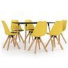 vidaXL 7 pcs conjunto de jantar amarelo e preto