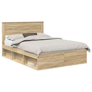 vidaXL Estrutura da Cama Liso Carvalho Sonoma 150 x 200 cm