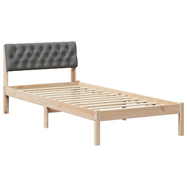 vidaXL Estrutura da cama castanho e cinzento-escuro 90 x 200 cm