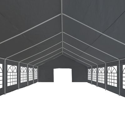 vidaXL Tenda para festas PE 6x12 m cinzento