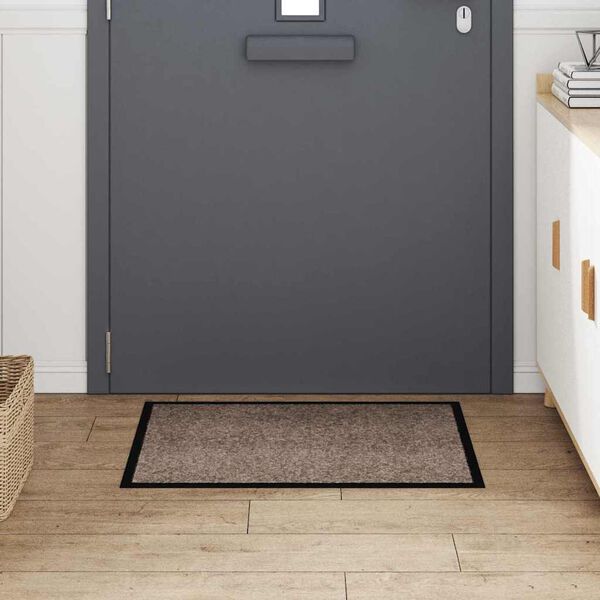 vidaXL Tapete de Entrada Bege 60 x 40 x 1.2 cm Tecido de Teddy