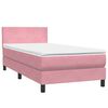 vidaXL Cama box spring c/ colch&atilde;o e LED 100x220 cm veludo Rosa