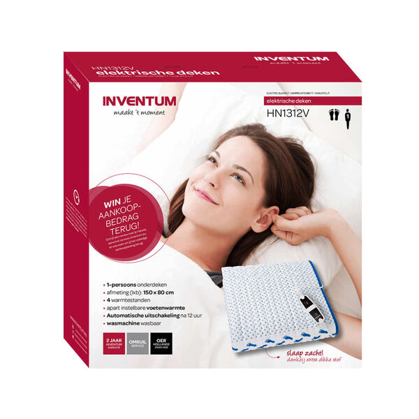 Inventum Capa de colch&atilde;o el&eacute;trica 150x80 cm HN1312V branco