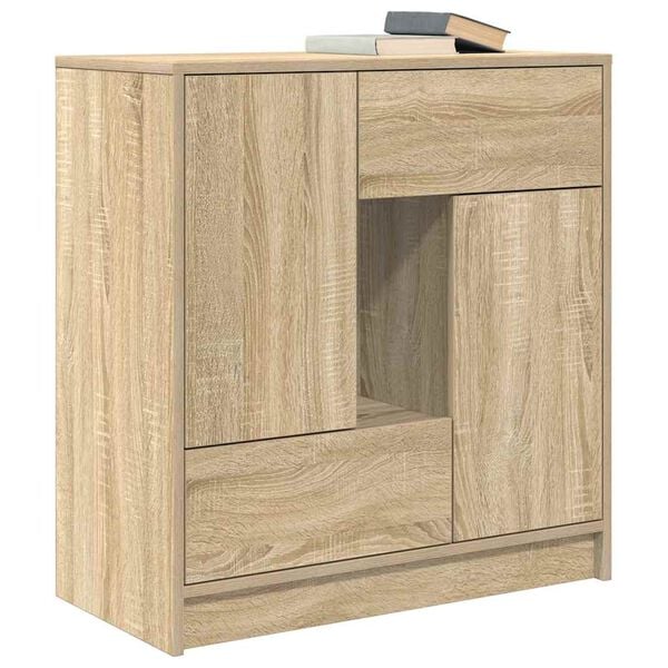 vidaXL Aparador com gavetas e portas 70,5x34x74,5 cm carvalho sonoma