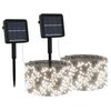 vidaXL Luzes solares 2pcs 2x200 LED p/ interior/exterior branco frio