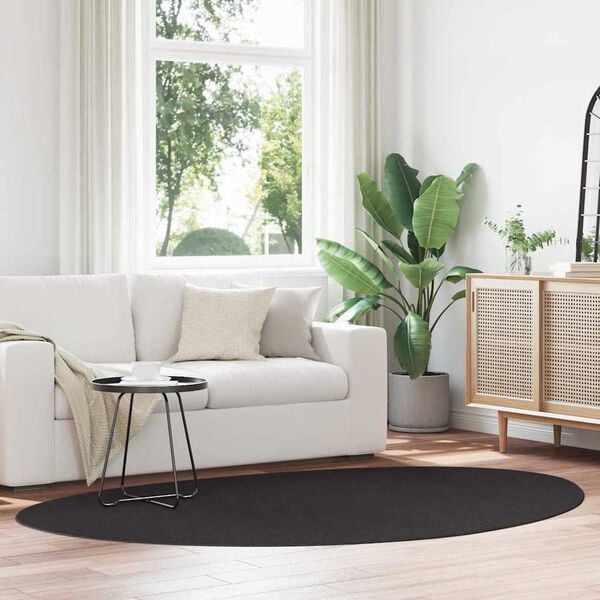 vidaXL Tapete HUARTE Preto 160 x 230 cm Poli&eacute;ster