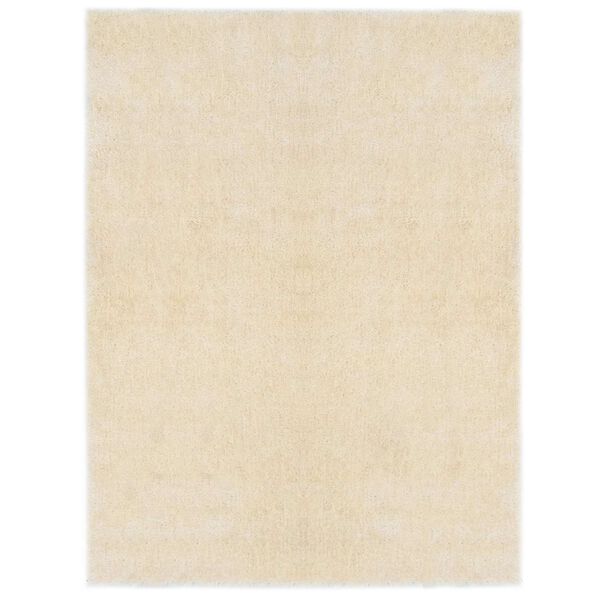 vidaXL Tapete Shaggy para &Aacute;rea Creme 120 x 160 cm Polietileno
