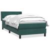 vidaXL Cama com molas/colch&atilde;o 100x220 cm veludo verde-escuro