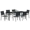 vidaXL Conjunto de Jantar para Jardim 7 pcs Preto Rattan de PE