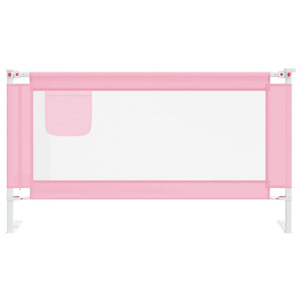 vidaXL Barra de seguran&ccedil;a p/ cama infantil tecido 150x25 cm rosa