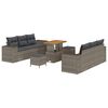 vidaXL Conjunto de Sof&aacute; de Jardim 9 unid. Cinzeto Rattan Sint&eacute;tico