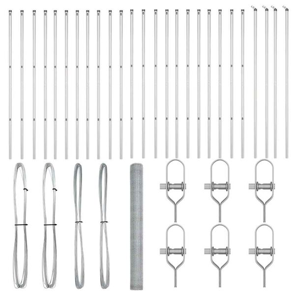 vidaXL Poste de Cerca Prateado 50 x 1,5 m (malha de 13 mm) A&ccedil;o