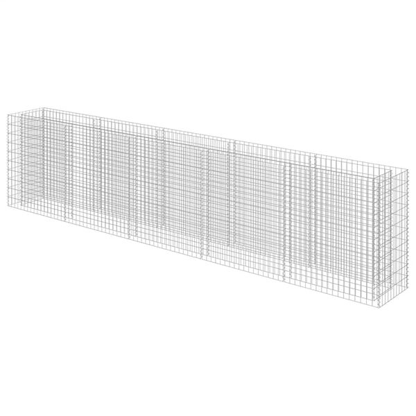 vidaXL Canteiro elevado/cesto gabião 450x50x100 cm aço galvanizado