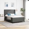 vidaXL Cama Box com colch&atilde;o Cinza Escuro 200 x 140 cm tecido