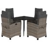 vidaXL 5 pcs conjunto de jantar p/ jardim c/ almofad&otilde;es vime PE cinza