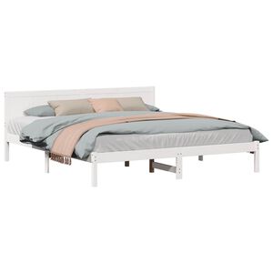 vidaXL Estrutura da Cama Branco 180 x 200 cm Madeira de pinho maci&ccedil;a