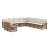 vidaXL Conjunto de Sof&aacute; de Jardim 11 pcs Bege vime PE