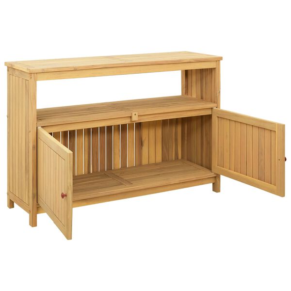 vidaXL Mesa consola para jardim 110x35x75 cm madeira de ac&aacute;cia maci&ccedil;a