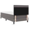 vidaXL Cama Box com colch&atilde;o Cinzeto 90 x 190 cm Couro sint&eacute;tico