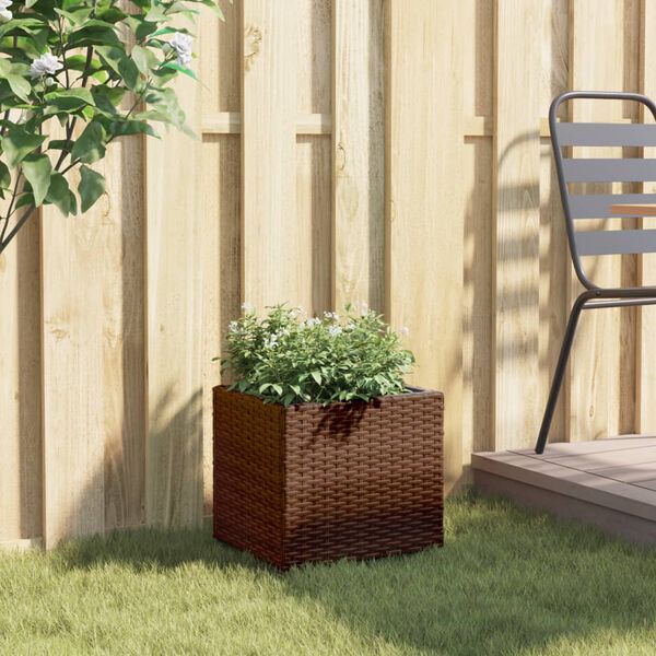 vidaXL Vaso de jardim 36x30x32 cm vime PE castanho