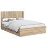 vidaXL Estrutura de Cama com Armazenamento e Cabeceira Carvalho Sonoma